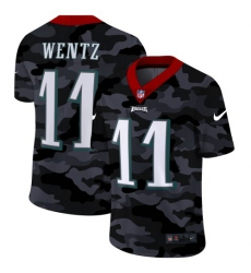 Men's Philadelphia Eagles #11 Carson Wentz Mens Nike 2020 Black CAMO Vapor Untouchable Limited Stitched NFL Jersey