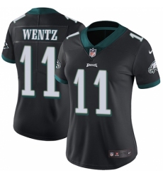 Women's Nike Philadelphia Eagles #11 Carson Wentz Black Alternate Vapor Untouchable Limited Player NFL Jersey