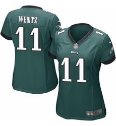 Women's Nike Philadelphia Eagles #11 Carson Wentz Game Midnight Green Team Color NFL Jersey