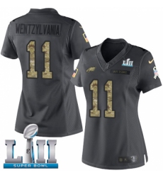 Women's Nike Philadelphia Eagles #11 Carson Wentz Limited Black 2016 Salute to Service Wentzylvania Super Bowl LII NFL Jersey