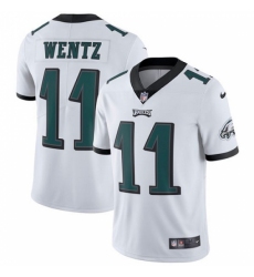 Youth Nike Philadelphia Eagles #11 Carson Wentz White Vapor Untouchable Limited Player NFL Jersey