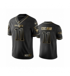 Men's New England Patriots #11 Julian Edelman Limited Black Golden Edition Football Jersey