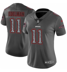 Women's Nike New England Patriots #11 Julian Edelman Gray Static Vapor Untouchable Limited NFL Jersey