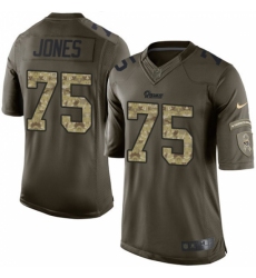 Men's Nike Los Angeles Rams #75 Deacon Jones Elite Green Salute to Service NFL Jersey