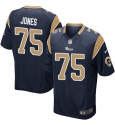 Men's Nike Los Angeles Rams #75 Deacon Jones Game Navy Blue Team Color NFL Jersey