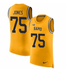 Men's Nike Los Angeles Rams #75 Deacon Jones Limited Gold Rush Player Name & Number Tank Top NFL Jersey