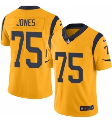 Men's Nike Los Angeles Rams #75 Deacon Jones Limited Gold Rush Vapor Untouchable NFL Jersey