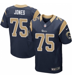 Men's Nike Los Angeles Rams #75 Deacon Jones Navy Blue Team Color Vapor Untouchable Elite Player NFL Jersey