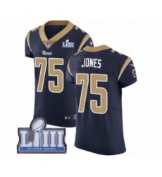 Men's Nike Los Angeles Rams #75 Deacon Jones Navy Blue Team Color Vapor Untouchable Elite Player Super Bowl LIII Bound NFL Jersey