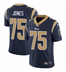 Men's Nike Los Angeles Rams #75 Deacon Jones Navy Blue Team Color Vapor Untouchable Limited Player NFL Jersey