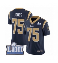 Men's Nike Los Angeles Rams #75 Deacon Jones Navy Blue Team Color Vapor Untouchable Limited Player Super Bowl LIII Bound NFL Jersey