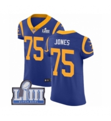 Men's Nike Los Angeles Rams #75 Deacon Jones Royal Blue Alternate Vapor Untouchable Elite Player Super Bowl LIII Bound NFL Jersey