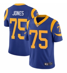 Men's Nike Los Angeles Rams #75 Deacon Jones Royal Blue Alternate Vapor Untouchable Limited Player NFL Jersey