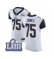 Men's Nike Los Angeles Rams #75 Deacon Jones White Vapor Untouchable Elite Player Super Bowl LIII Bound NFL Jersey