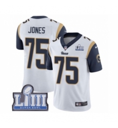 Men's Nike Los Angeles Rams #75 Deacon Jones White Vapor Untouchable Limited Player Super Bowl LIII Bound NFL Jersey