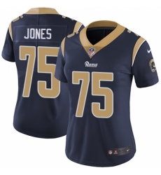 Women's Nike Los Angeles Rams #75 Deacon Jones Elite Navy Blue Team Color NFL Jersey