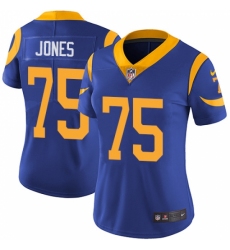 Women's Nike Los Angeles Rams #75 Deacon Jones Elite Royal Blue Alternate NFL Jersey