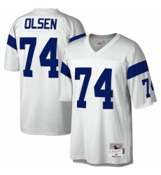 Men's Los Angeles Rams #74 Merlin Olsen Mitchell & Ness White 1969 Legacy Replica Jersey