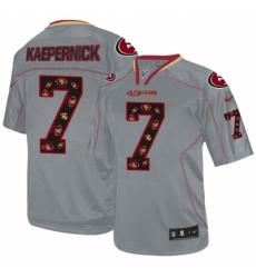 Men's Nike San Francisco 49ers #7 Colin Kaepernick Elite New Lights Out Grey NFL Jersey