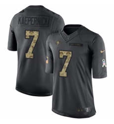 Men's Nike San Francisco 49ers #7 Colin Kaepernick Limited Black 2016 Salute to Service NFL Jersey