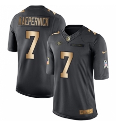 Men's Nike San Francisco 49ers #7 Colin Kaepernick Limited Black/Gold Salute to Service NFL Jersey