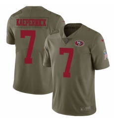 Men's Nike San Francisco 49ers #7 Colin Kaepernick Limited Olive 2017 Salute to Service NFL Jersey