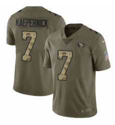 Men's Nike San Francisco 49ers #7 Colin Kaepernick Limited Olive/Camo 2017 Salute to Service NFL Jersey