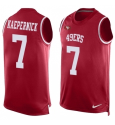 Men's Nike San Francisco 49ers #7 Colin Kaepernick Limited Red Player Name & Number Tank Top NFL Jersey