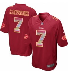 Men's Nike San Francisco 49ers #7 Colin Kaepernick Limited Red Strobe NFL Jersey