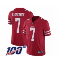 Men's San Francisco 49ers #7 Colin Kaepernick Red Team Color Vapor Untouchable Limited Player 100th Season Football Jersey