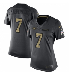 Women's Nike San Francisco 49ers #7 Colin Kaepernick Limited Black 2016 Salute to Service NFL Jersey