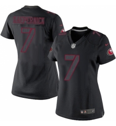 Women's Nike San Francisco 49ers #7 Colin Kaepernick Limited Black Impact NFL Jersey