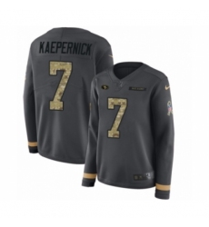 Women's Nike San Francisco 49ers #7 Colin Kaepernick Limited Black Salute to Service Therma Long Sleeve NFL Jersey