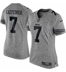 Women's Nike San Francisco 49ers #7 Colin Kaepernick Limited Gray Gridiron NFL Jersey