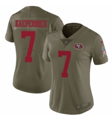 Women's Nike San Francisco 49ers #7 Colin Kaepernick Limited Olive 2017 Salute to Service NFL Jersey