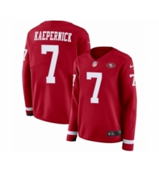 Women's Nike San Francisco 49ers #7 Colin Kaepernick Limited Red Therma Long Sleeve NFL Jersey