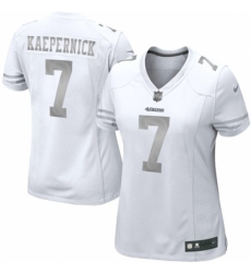 Women's Nike San Francisco 49ers #7 Colin Kaepernick Limited White Platinum NFL Jersey