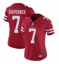 Women's Nike San Francisco 49ers #7 Colin Kaepernick Red Team Color Vapor Untouchable Limited Player NFL Jersey