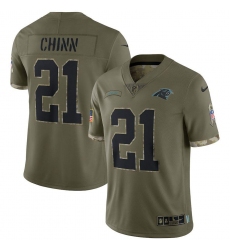 Men's Carolina Panthers #21 Jeremy Chinn Nike 2022 Salute To Service Limited Jersey - Olive