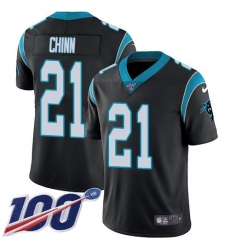 Men's Nike Carolina Panthers #21 Jeremy Chinn Black Team Color Stitched NFL 100th Season Vapor Untouchable Limited Jersey