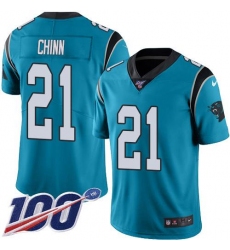 Men's Nike Carolina Panthers #21 Jeremy Chinn Blue Alternate Stitched NFL 100th Season Vapor Untouchable Limited Jersey