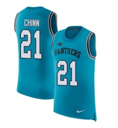 Men's Nike Carolina Panthers #21 Jeremy Chinn Blue Alternate Stitched NFL Limited Rush Tank Top Jersey