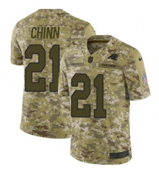 Men's Nike Carolina Panthers #21 Jeremy Chinn Camo Stitched NFL Limited 2018 Salute To Service Jersey