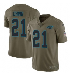 Men's Nike Carolina Panthers #21 Jeremy Chinn Olive Stitched NFL Limited 2017 Salute To Service Jersey