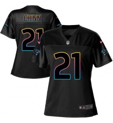 Women's Nike Carolina Panthers #21 Jeremy Chinn Black NFL Fashion Game Jersey