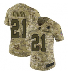 Women's Nike Carolina Panthers #21 Jeremy Chinn Camo Stitched NFL Limited 2018 Salute To Service Jersey