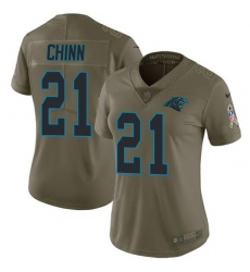 Women's Nike Carolina Panthers #21 Jeremy Chinn Olive Stitched NFL Limited 2017 Salute To Service Jersey