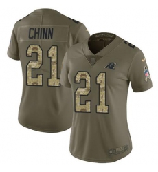 Women's Nike Carolina Panthers #21 Jeremy Chinn OliveCamo Stitched NFL Limited 2017 Salute To Service Jersey