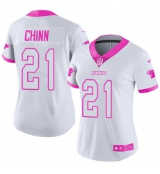 Women's Nike Carolina Panthers #21 Jeremy Chinn WhitePink Stitched NFL Limited Rush Fashion Jersey