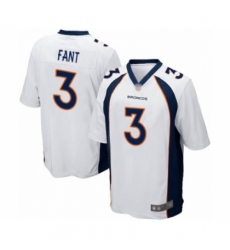 Men's Denver Broncos #3 Drew Lock Game White Football Jersey